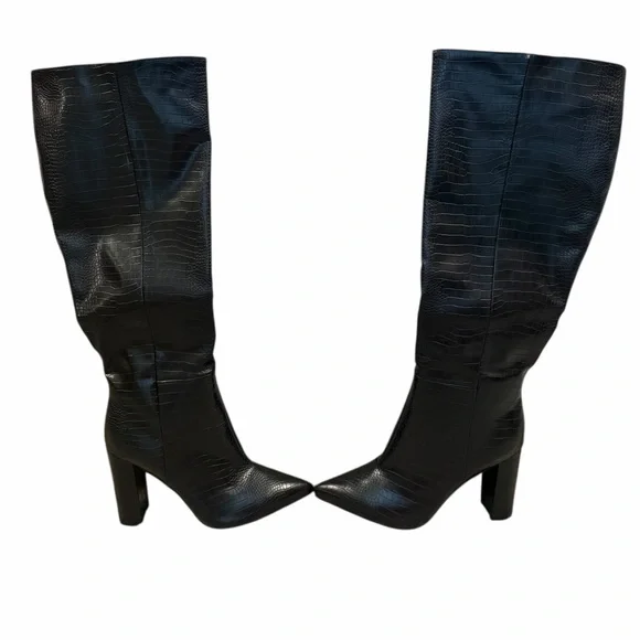 Billini Milla Croc Embossed Knee-High Boots Like New Size 10 - Picture 6 of 10